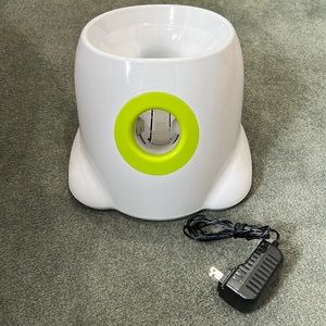 Interactive White and Green Dog Toy